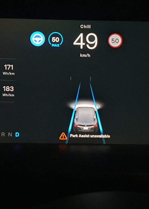 Why is Tesla Park Assist unavailable