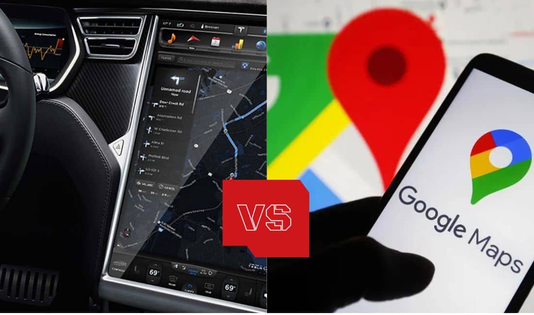 Comparison between Tesla Navigation and Google Maps